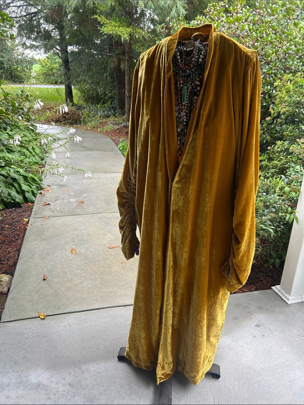 Free People Dahlia gold amber Velvet Duster